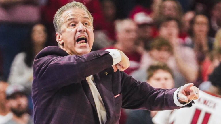 Razorbacks coach John Calipari on the sidelines against Missouri