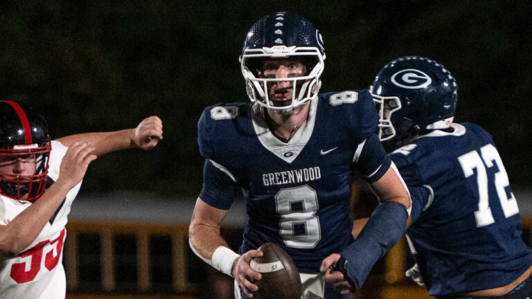 Greenwood Bulldogs quarterback Kane Archer in a game in 2024