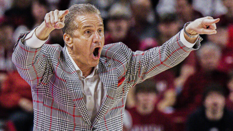 Razorbacks coach John Calipari on the sidelines against Mississippi State