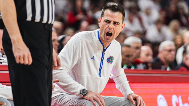 Florida coach Todd Golden on the sidelines against Arkansas