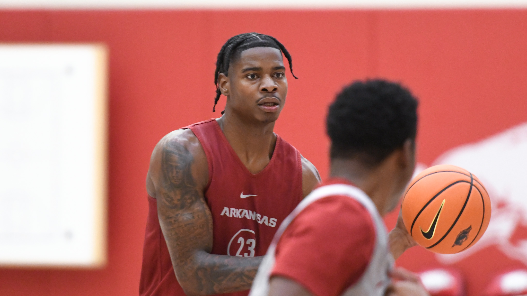 Arkansas Razorbacks Nick Pringle during practice at the Eddie Sutton Practice Center