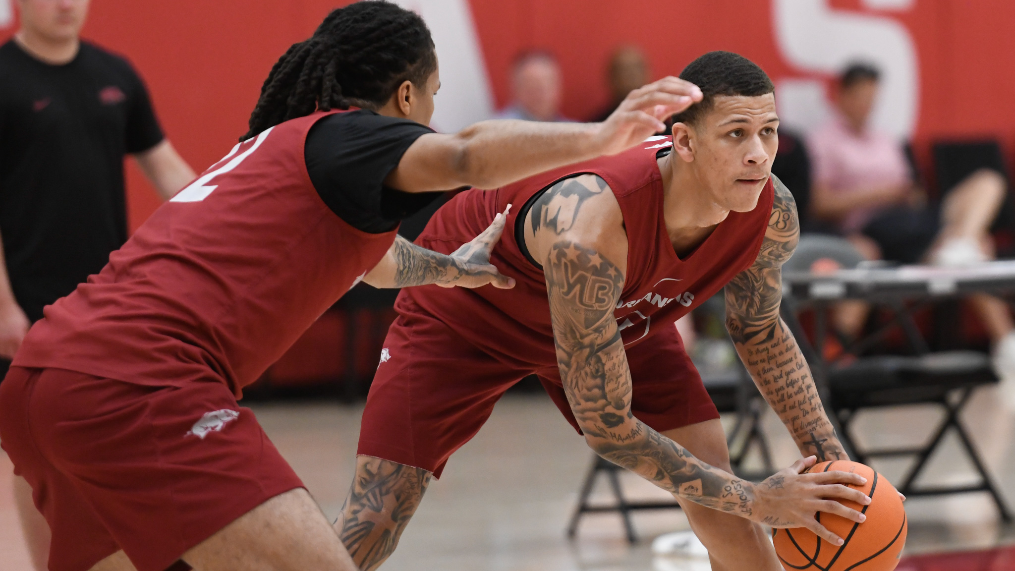 Arkansas Razorbacks Trevon Brazile during practice at the Eddie Sutton Practice Center