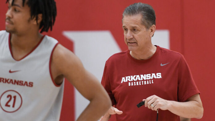 John Calipari at a practice