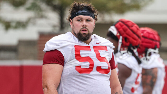 Arkansas Razorbacks guard Fernando Carmona at preseason practices on the outdoor fields