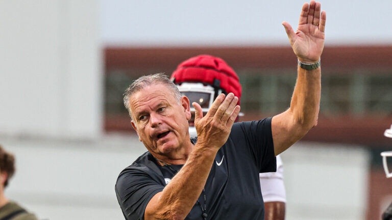 Razorbacks’ coach Sam Pittman after first fall practice for new season
