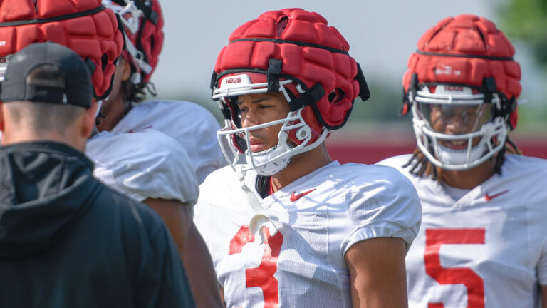 Harrison, Brown boost Arkansas offense with big plays in fall camp
