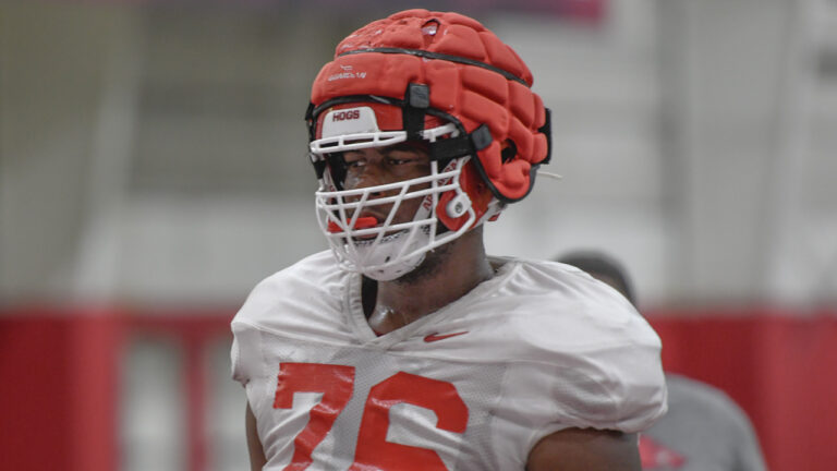 E’Marion Harris anchors another Razorbacks offensive line rebuild entering season