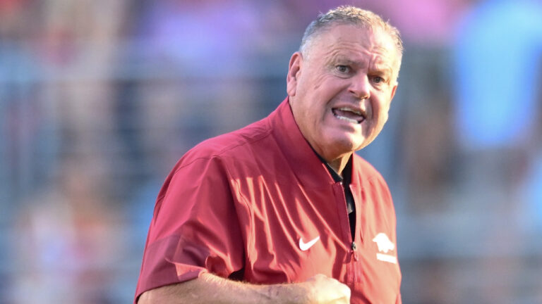 Razorbacks’ Sam Pittman recapping loss to Ole Miss, but don’t get into numbers