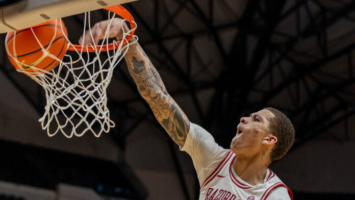 Arkansas Razorbacks forward Trevon Brazile in game against the Texas Tech Red Raiders