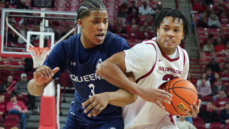 Razorbacks’ DJ Wagner previews big game in New Jersey against Houston