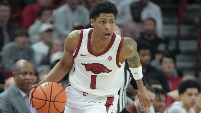 guard Meleek Thomas drives up the court against the South Carolina Gamecocks