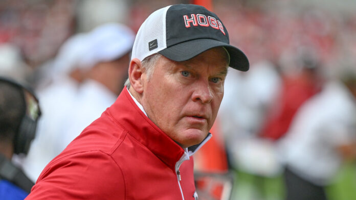 Arkansas Razorbacks athletic director Hunter Yurachek on the sidelines during game against the Texas A&M Aggies