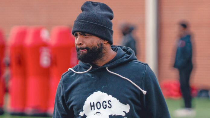 Secondary coach Deron Wilson during spring practice