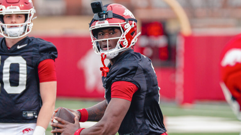 Razorbacks’ wide receiver CJ Brown, quarterback AJ Hill on spring practice