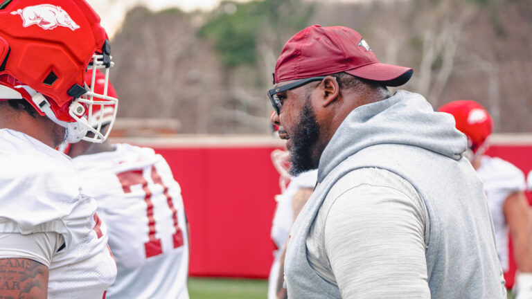 Razorbacks’ offensive line coaches Marcus Johnson, Jeff Myers on spring