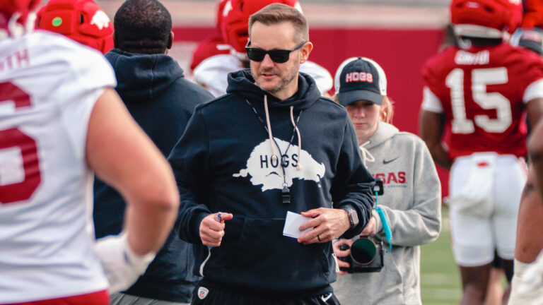 Razorbacks coach Ryan Silverfiled on what he saw in first spring scrimmage