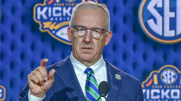SEC Commissioner Greg Sankey SEC commissioner Greg Sankey at SEC Media Days on Monday, in Tampa, Fla.