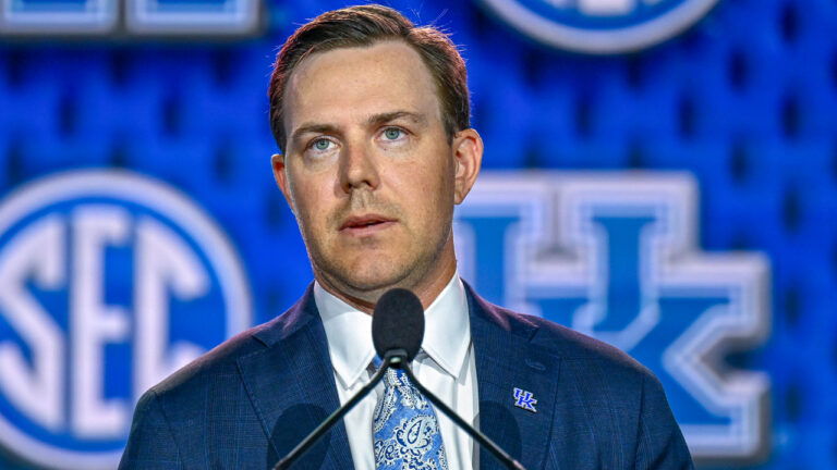 Kentucky coach Will Stein at SEC Media Days at Tampa, Fla.