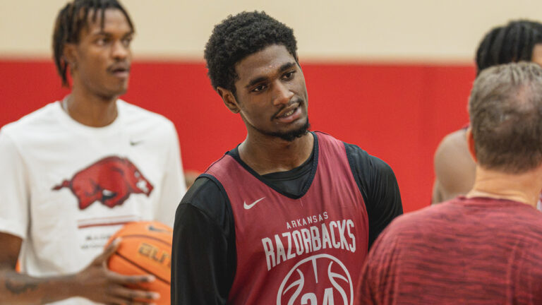 Arkansas Razorbacks Billy Richmond at a summer practice
