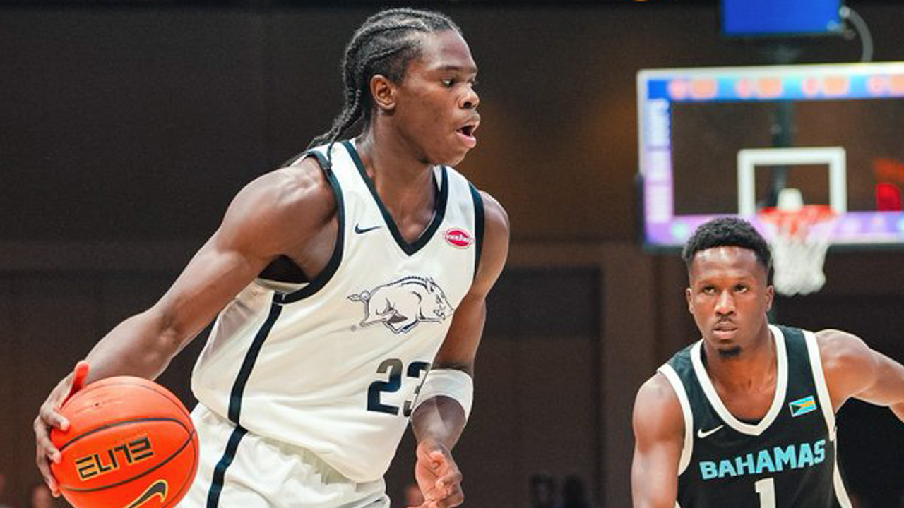 rkansas Razorbacks freshman JJ Andrews against Bahamas