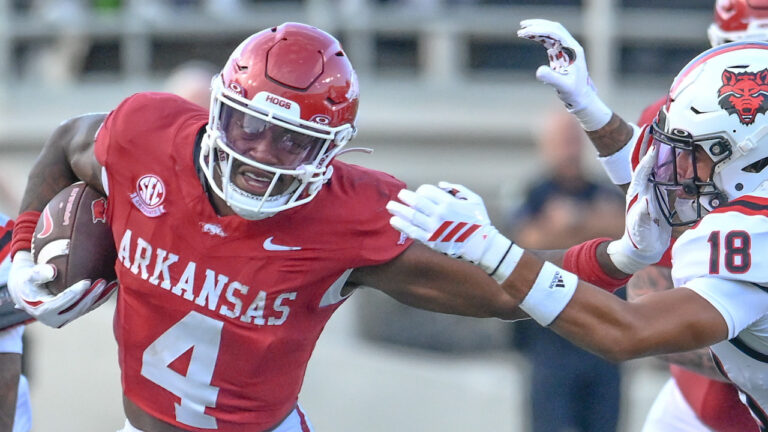 Hogs running back Mike Washington against Arkansas State