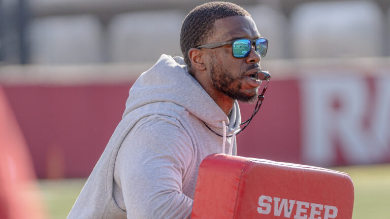 Razorbacks wide receivers coach Larry Smith.