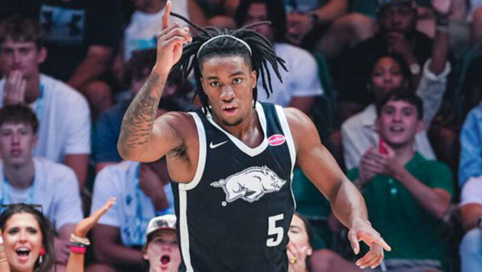 Arkansas Razorbacks JJ Andews during game against Carleton