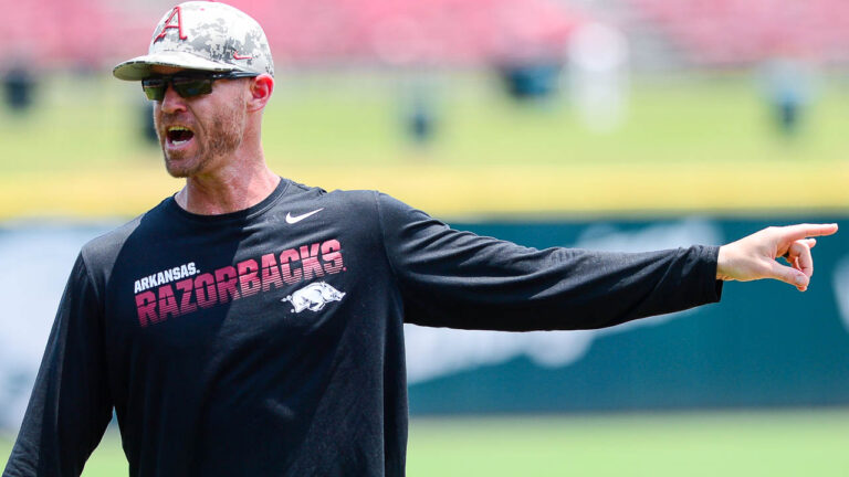 Arkansas Razorback pitching coach Matt Hobbs