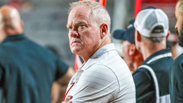 Arkansas Razorback athletics director Hunter Yurachek on the sidelines during game against the Utah Utes