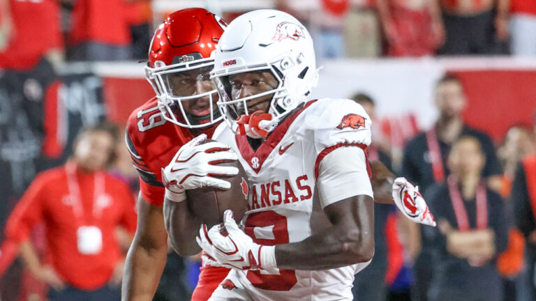 Arkansas Razorbacks Jamari Hawkins during game against the Utah Utes in Salt Lake City, Utah