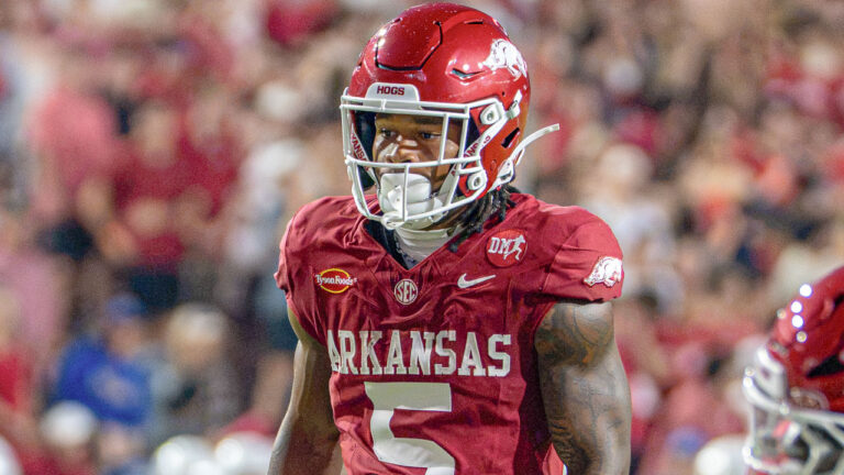 Arkansas Razorbacks running back Sutton Smith during game against the Tulsa Golden Hurricane
