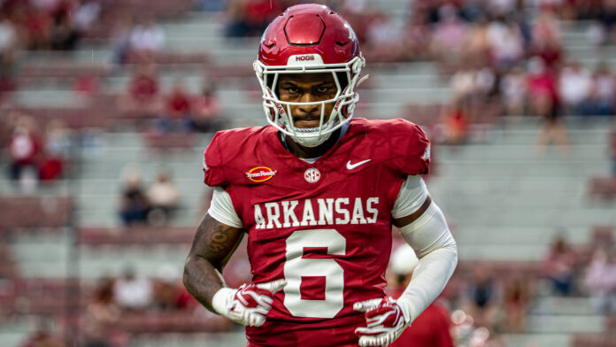 Arkansas Razorbacks wide receiver Chris Marshall in game against the Tulsa Golden Hurricane