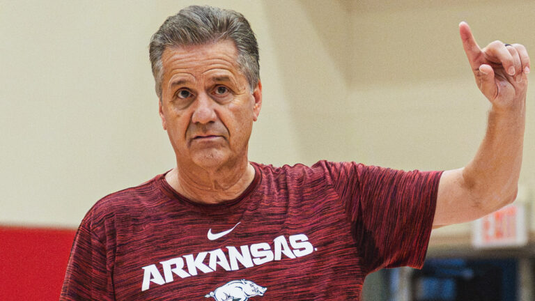 Arkansas Razorbacks coach John Calipari during a practice at the Eddie Sutton Practice Center