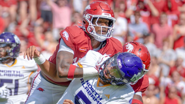 Arkansas Razorbacks' Charlie Collins during game against North Alabama at Razorback Stadium