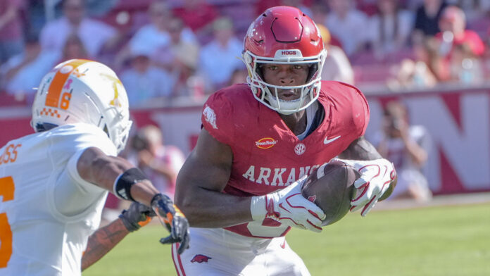 Arkansas Razorbacks running back Braylen Russell during game against the Tennessee Volunteers at Razorback Stadium