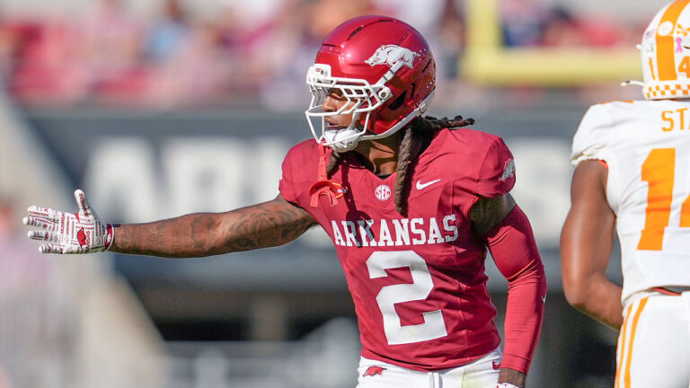 Arkansas Razorbacks defensive back Shelton Lewis during game against the Tennesssee Volunteers at Razorback Stadium